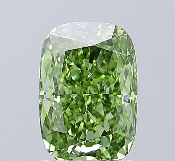 1.74 CT Fancy Vivid Green CUSHION MODIFIED