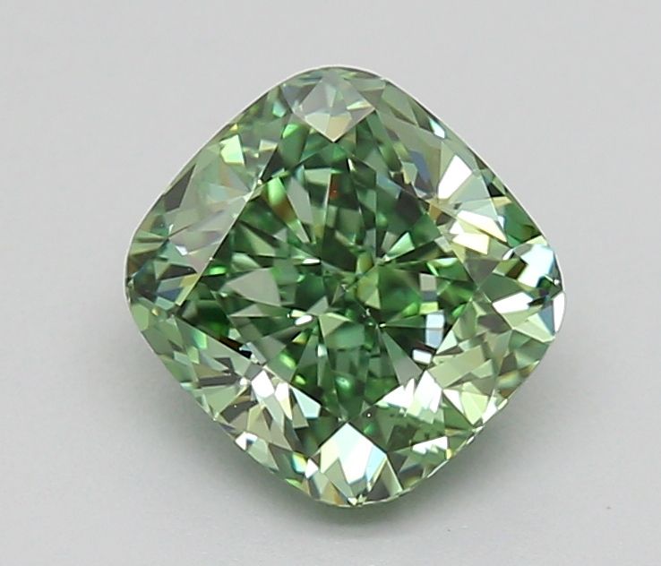 1.02 CT Fancy Vivid Green CUSHION MODIFIED