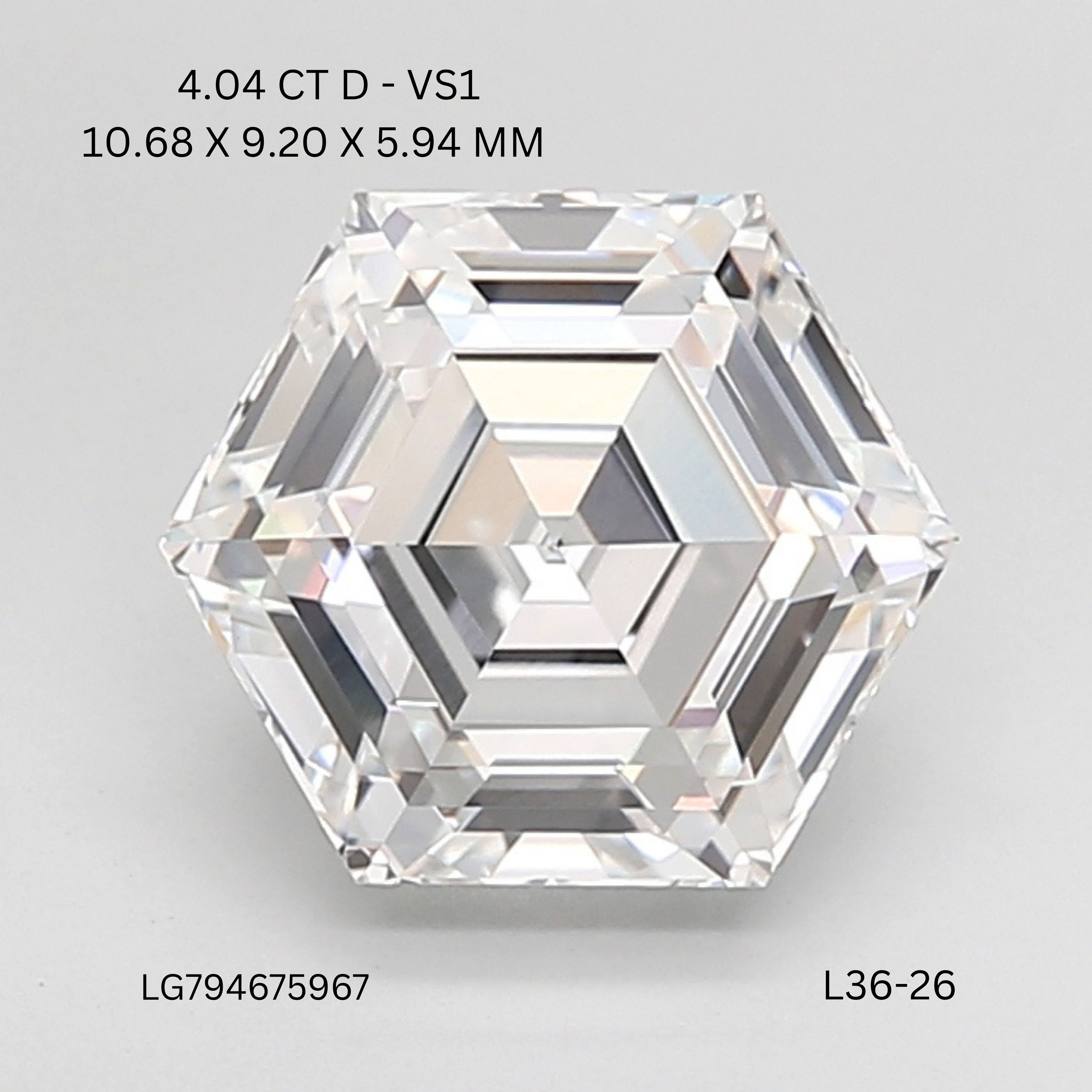 4.04 ct lab-grown Hexagonal Diamond