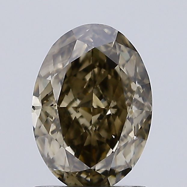 1.0 CT Fancy Gray Yellow OVAL