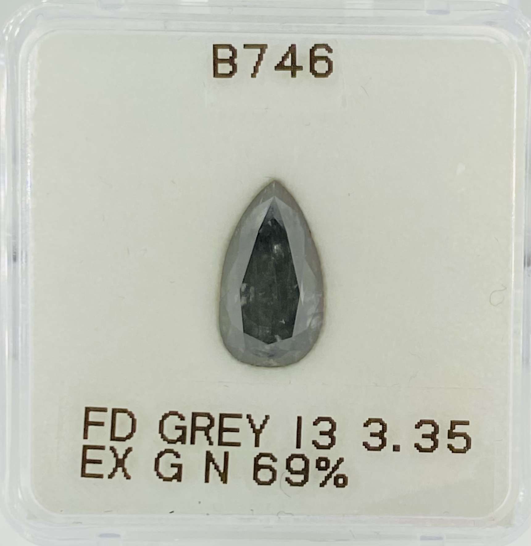 Diament 3.35 ct Fancy Dark Gray/I3