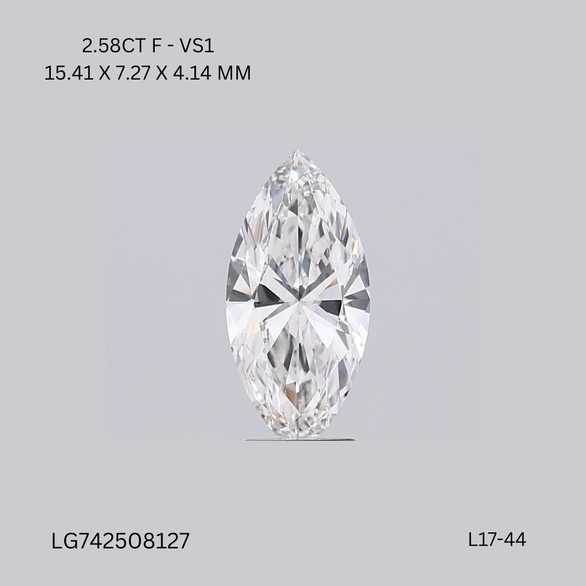 2.58 ct. marquise Lab Grown Diamond front image