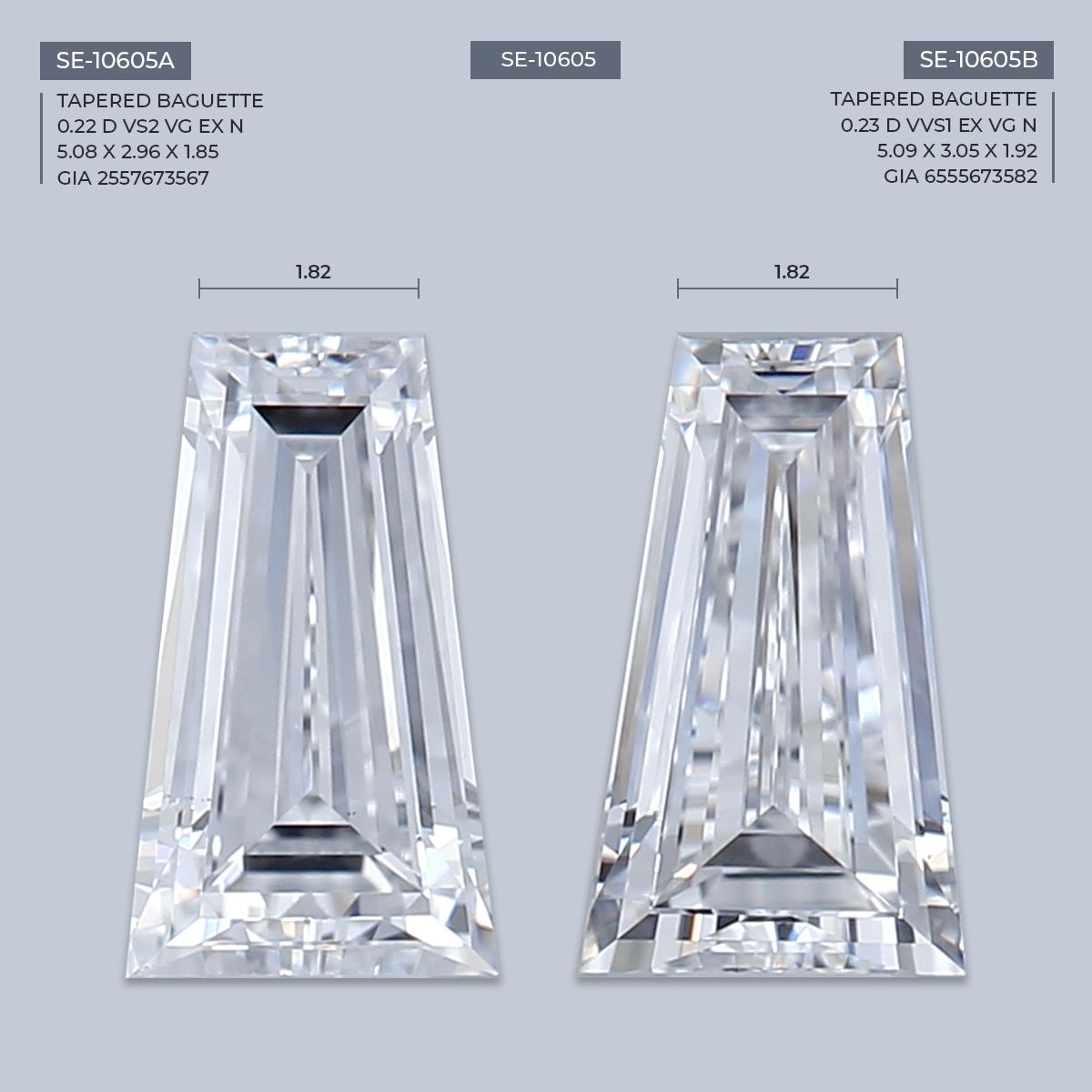 0.23 ct Tapered baguette Diamond