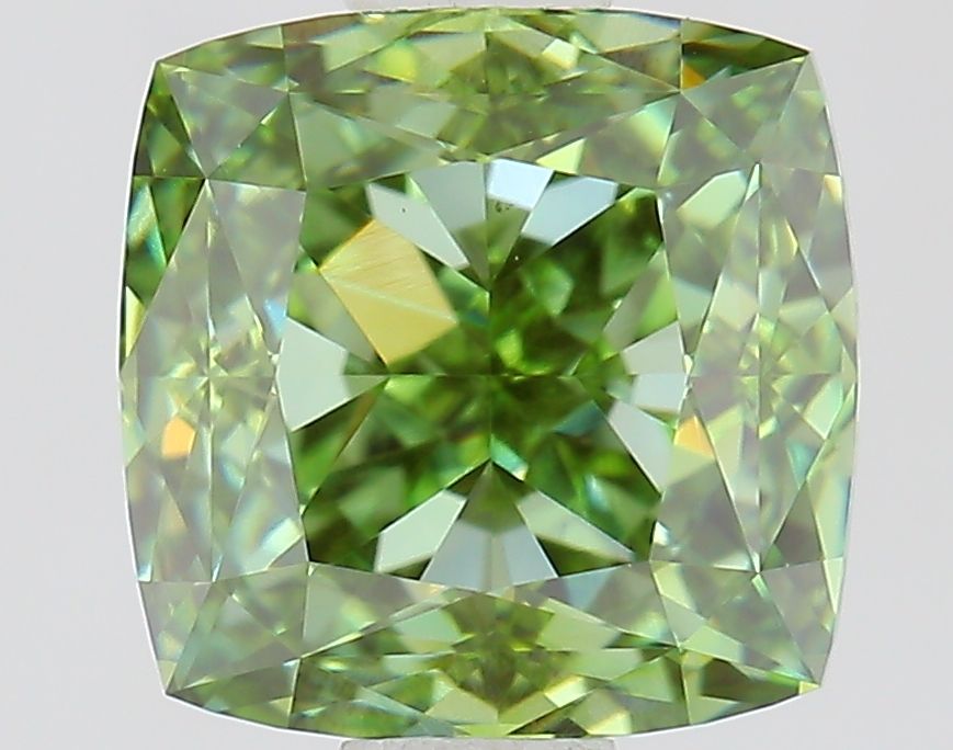 1.41 CT Fancy Vivid Green CUSHION MODIFIED