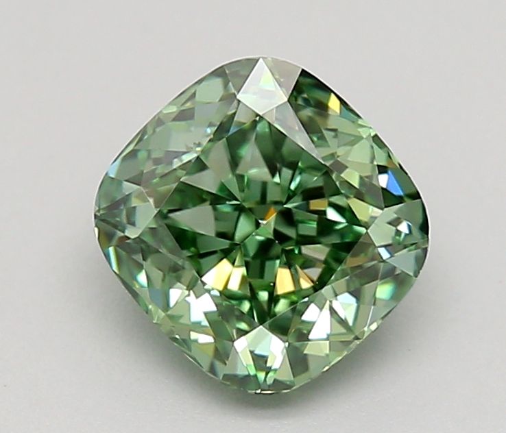 1.07 CT Fancy Vivid Green CUSHION MODIFIED