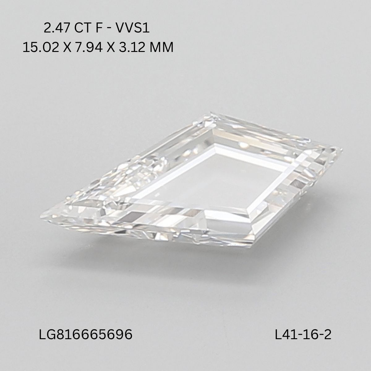 2.47 ct lab-grown Kite Diamond