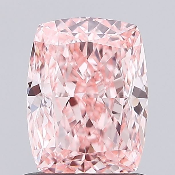 1.25 CT Fancy Intense Orangey Pink CUSHION MODIFIED