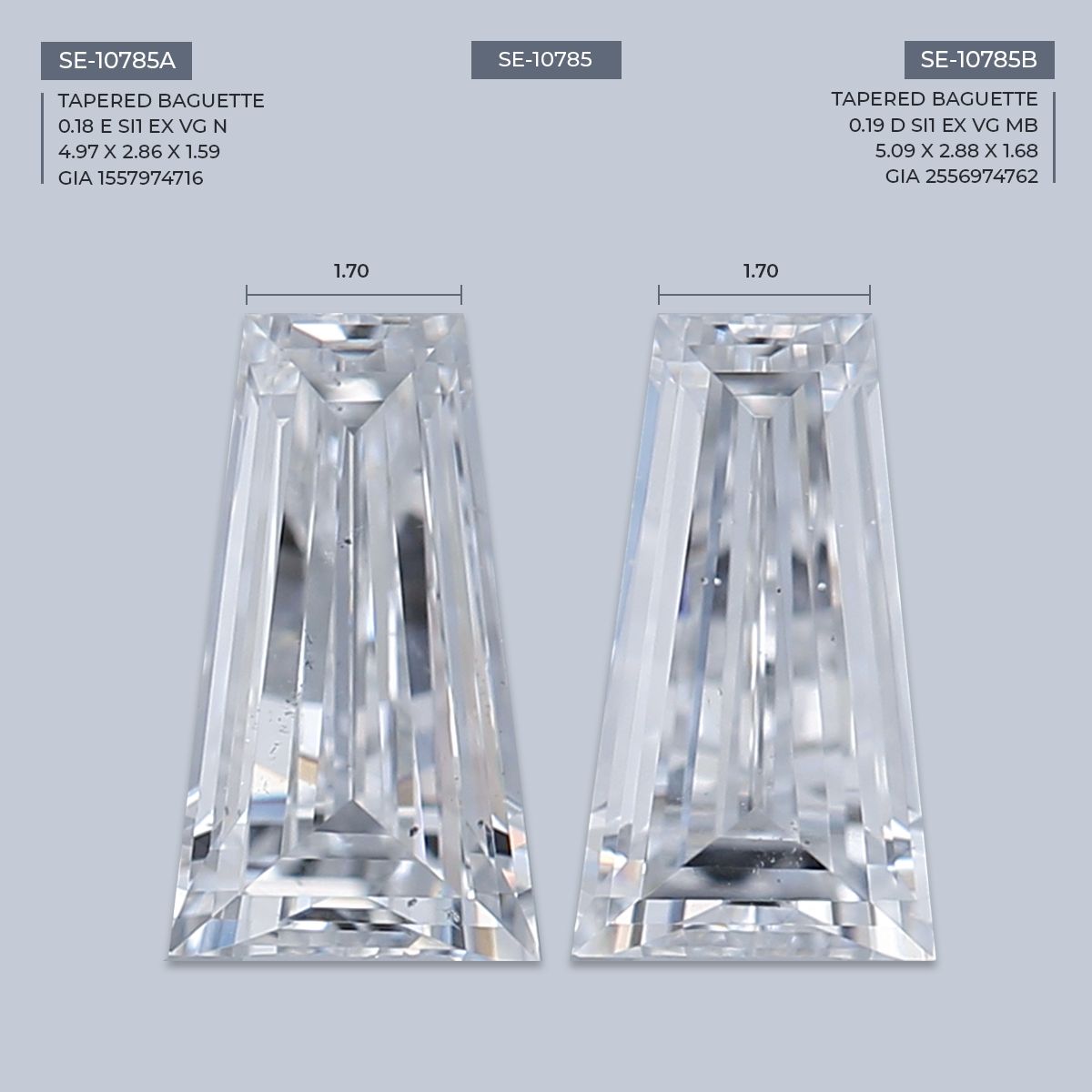 0.19 ct Tapered baguette Diamond
