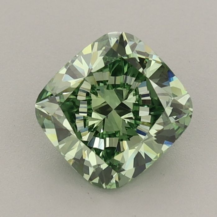 1.09 CT Fancy Vivid Green CUSHION MODIFIED