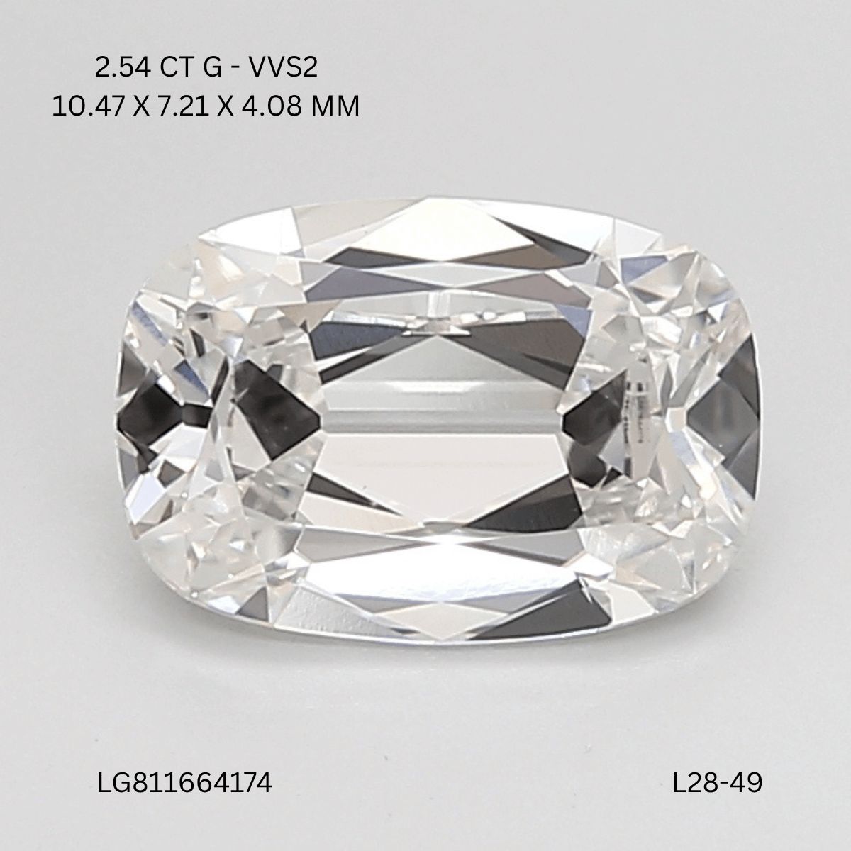 2.54 ct Cushion Brilliant diamond