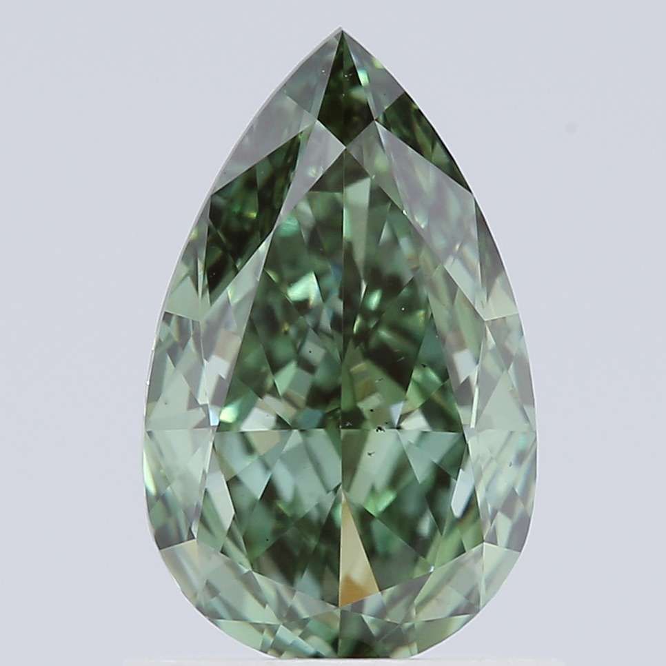 1.02 CT Fancy Vivid Green PEAR