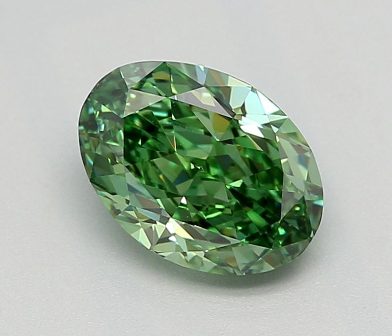 1.08 CT Fancy Vivid Green OVAL