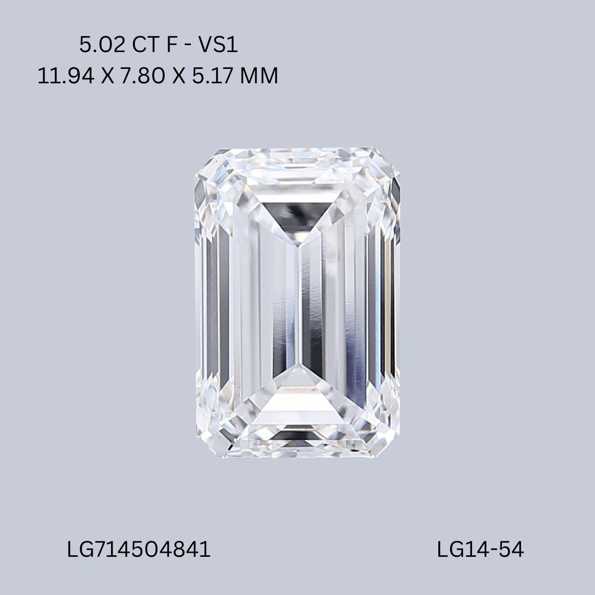 5.02 ct. emerald Lab Grown Diamond front image