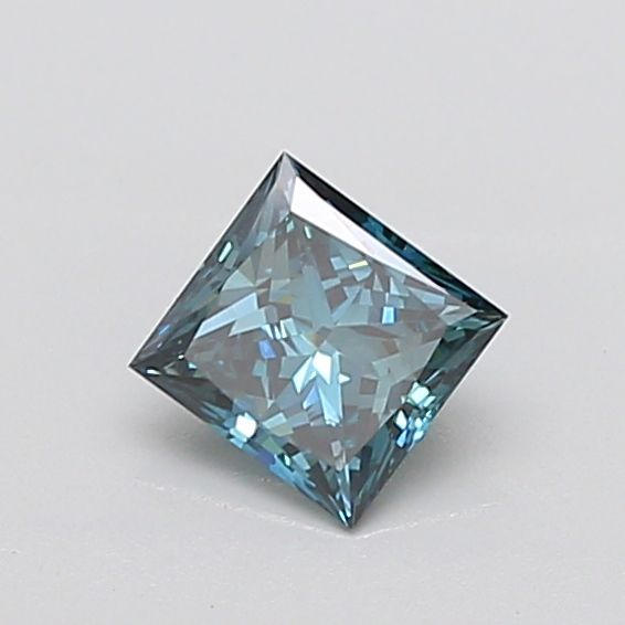 0.91 CT Fancy Vivid Greenish Blue PRINCESS