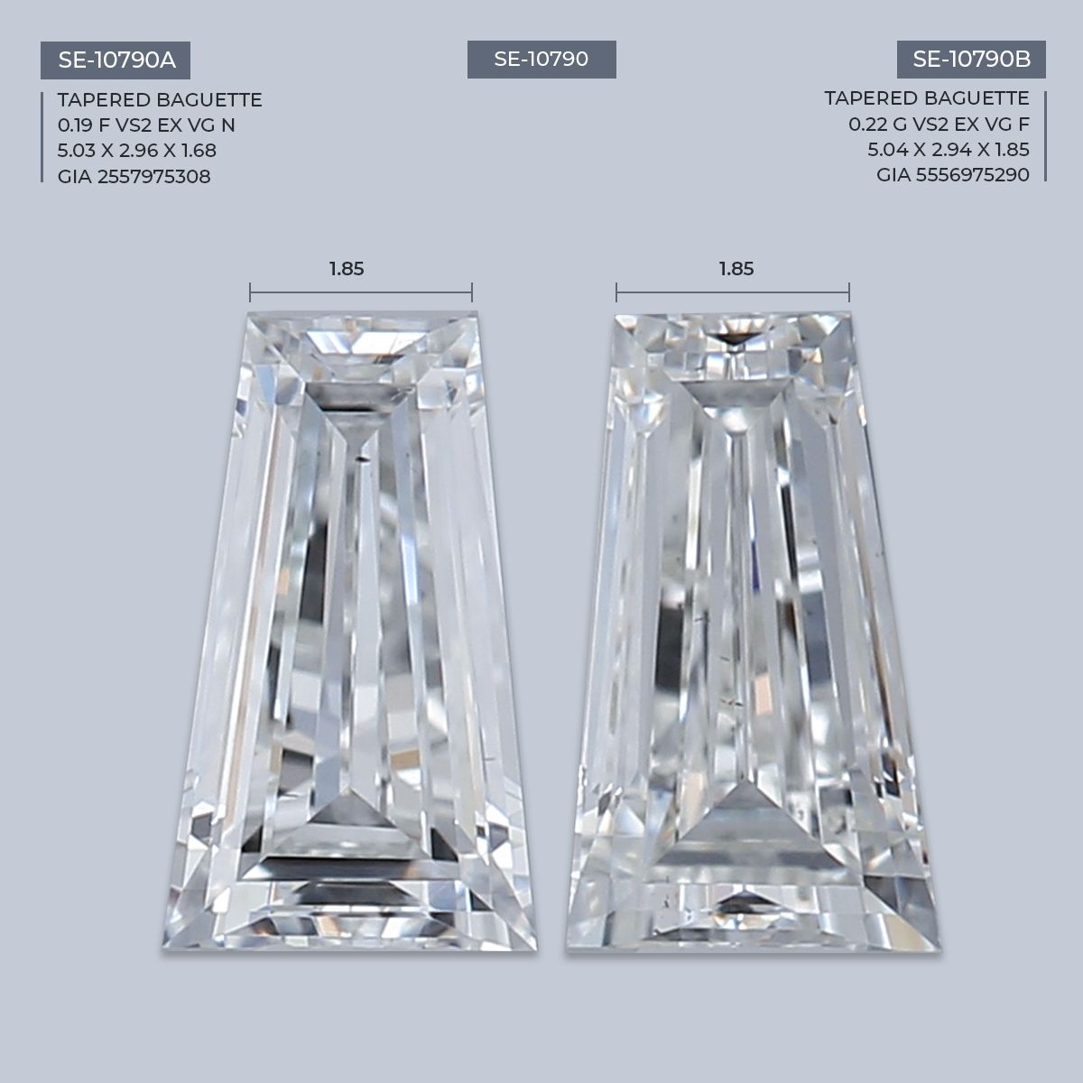 0.19 ct Tapered baguette Diamond