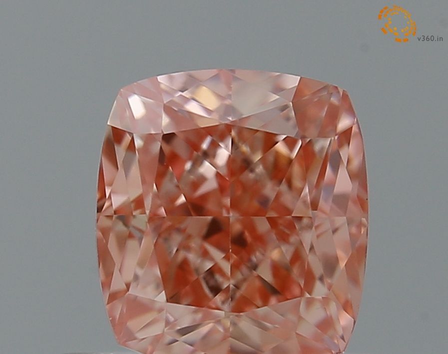 0.71 CT Fancy Vivid Pink CUSHION BRILLIANT