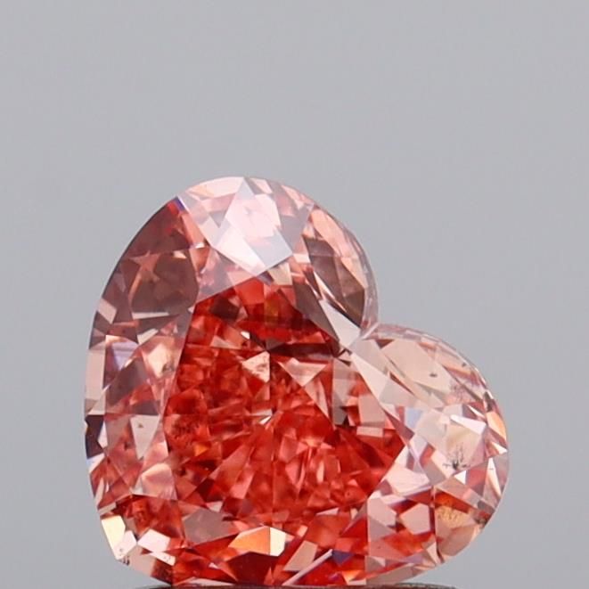 1.11 CT Fancy Vivid Brownish Pink HEART