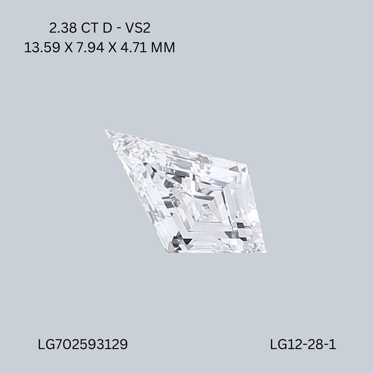 2.38 ct lab-grown Kite Diamond