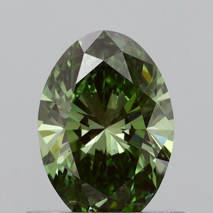 0.71 CT Fancy Vivid Green OVAL