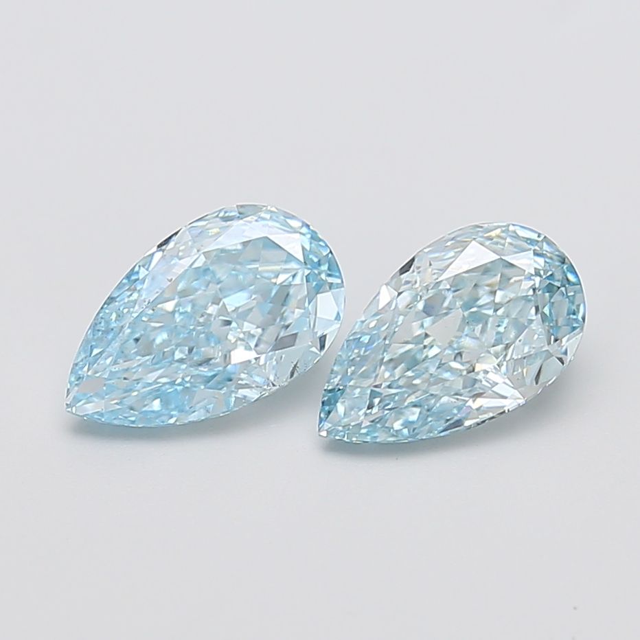1.33 CT Fancy Intense Greenish Blue PEAR