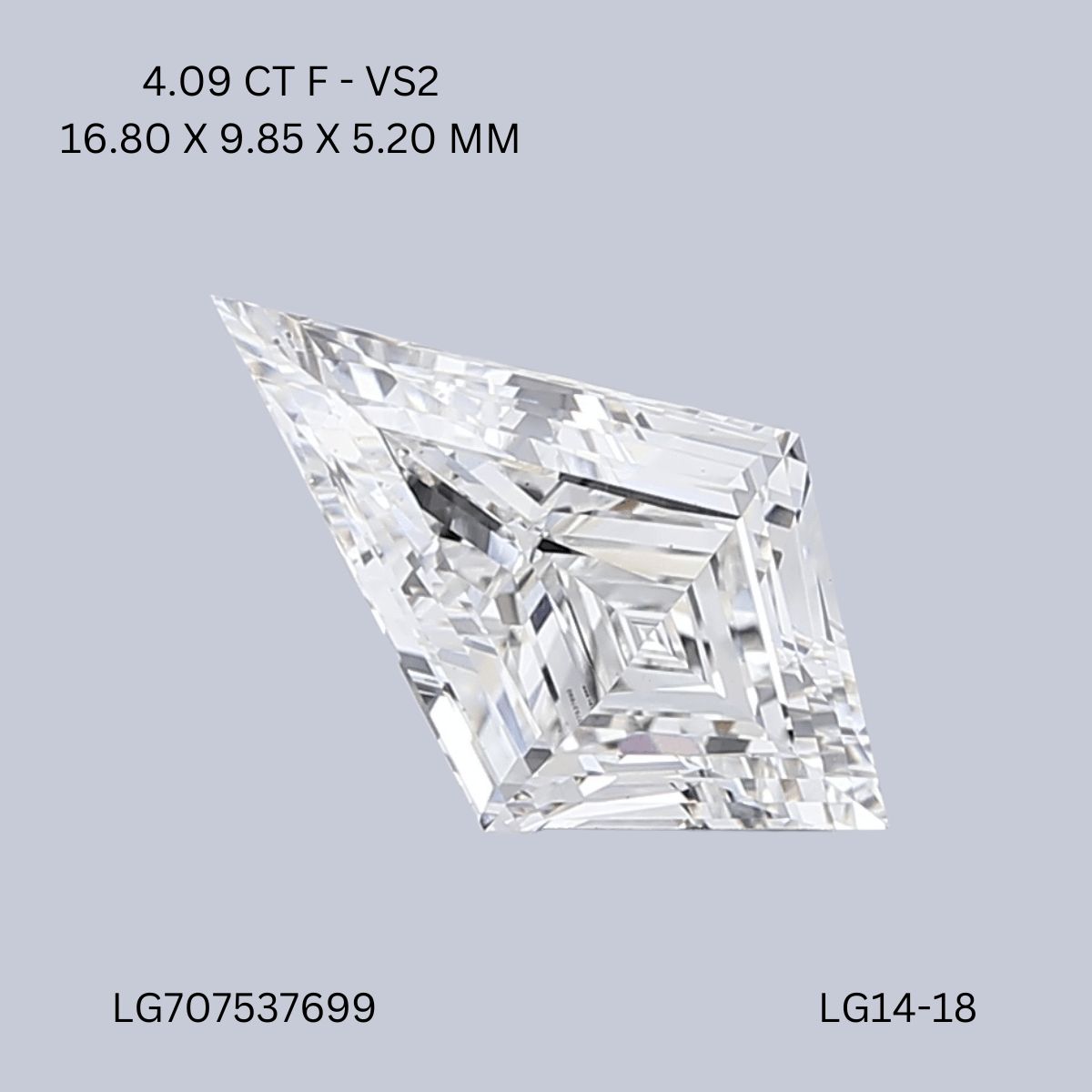 4.09 ct lab-grown Kite Diamond