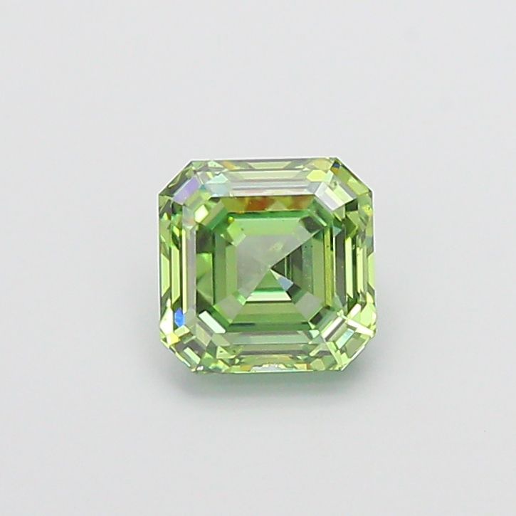 1.52 CT Fancy Vivid Green ASSCHER