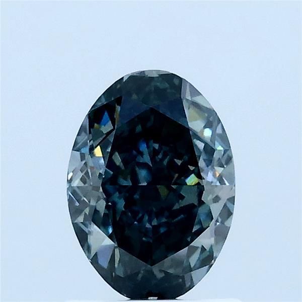 1.05 CT Fancy Intense Green Blue OVAL
