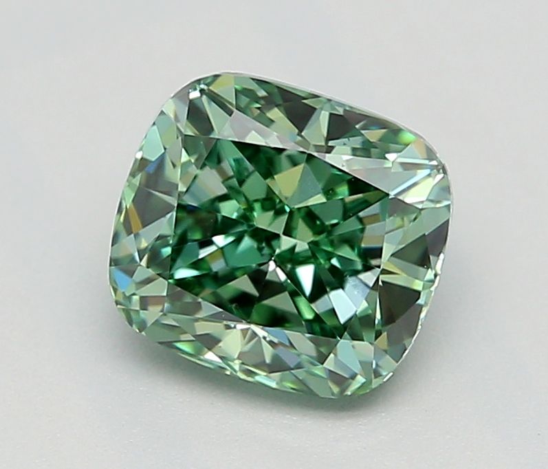1.01 CT Fancy Vivid Green CUSHION MODIFIED