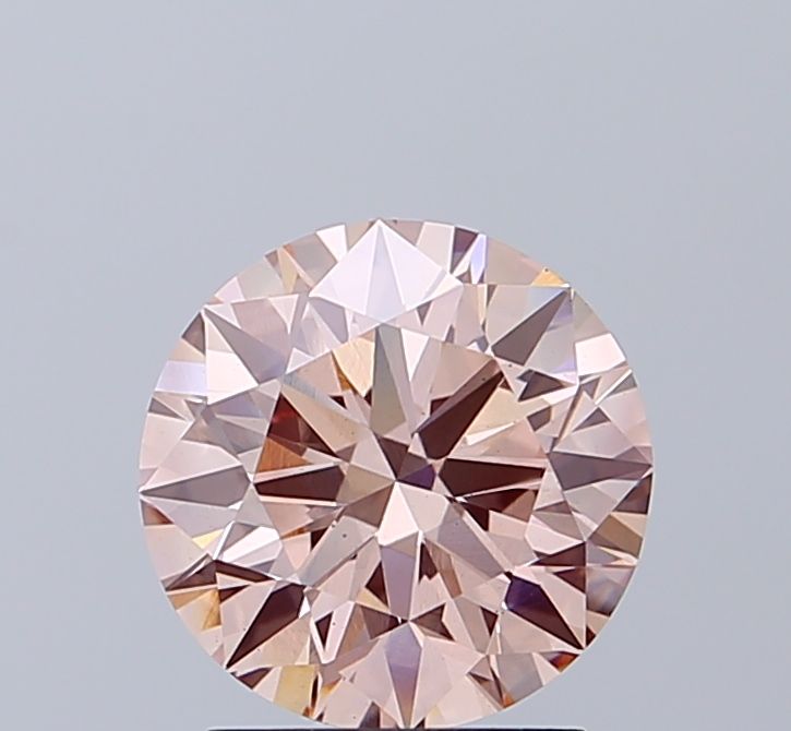 2.0 CT Fancy Light Brown Pink ROUND