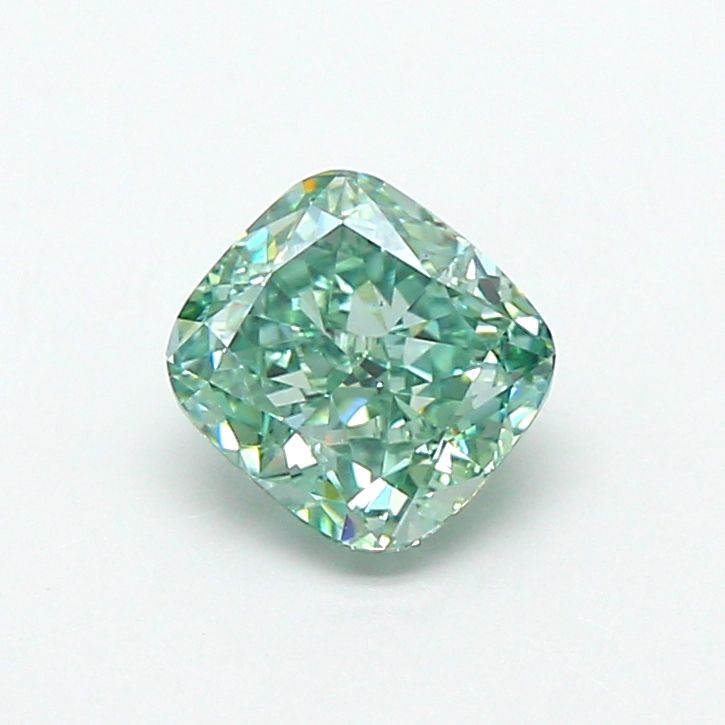 1.07 CT Fancy Vivid Green CUSHION MODIFIED