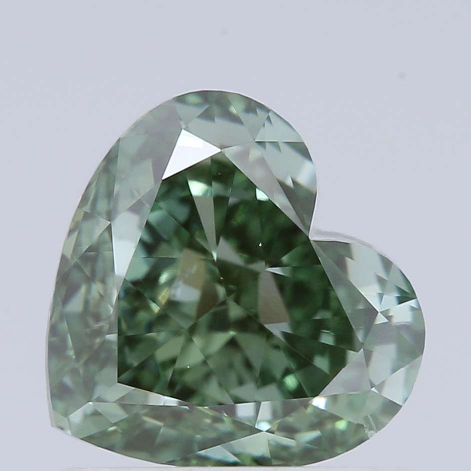 1.0 CT Fancy Vivid Green HEART