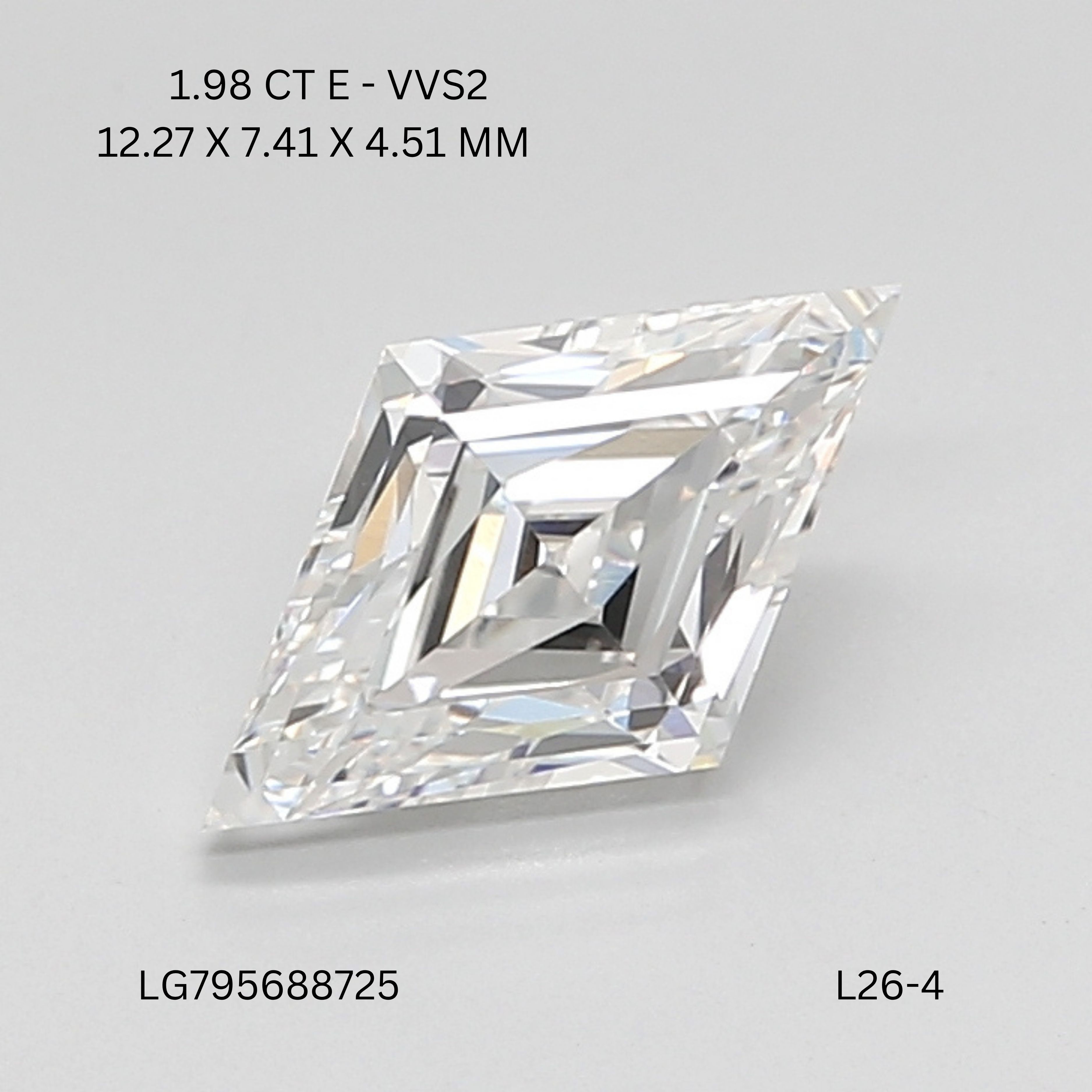1.98 ct lab-grown Lozenge Diamond