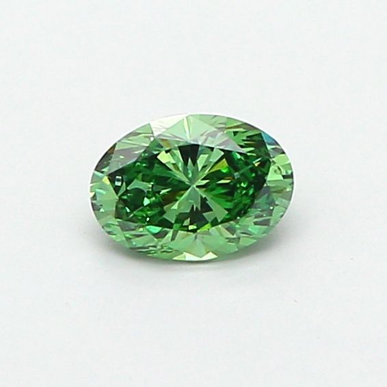 0.65 CT Fancy Vivid Green OVAL