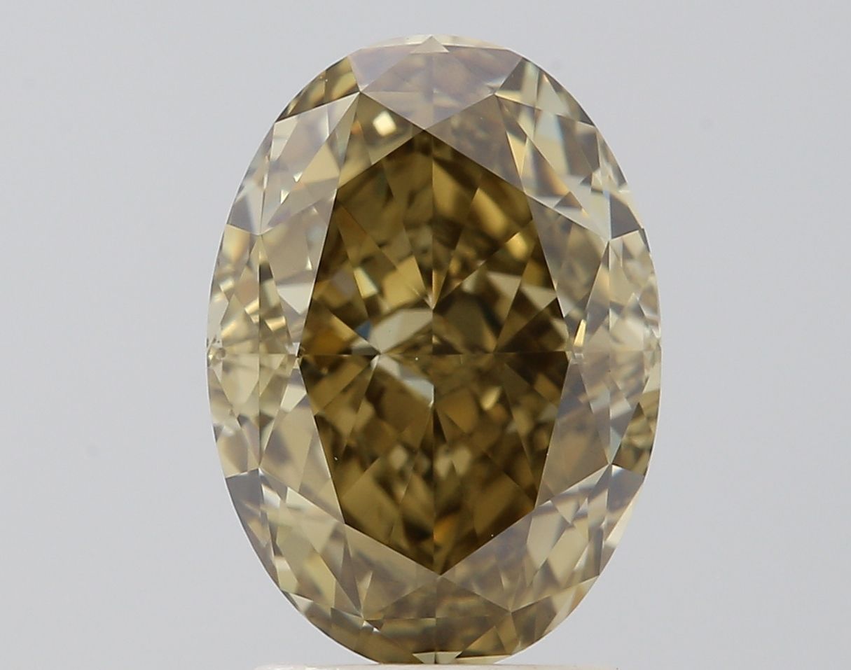 Diament 2.53 ct Fancy Dark Brown Greenish Yellow/SI1