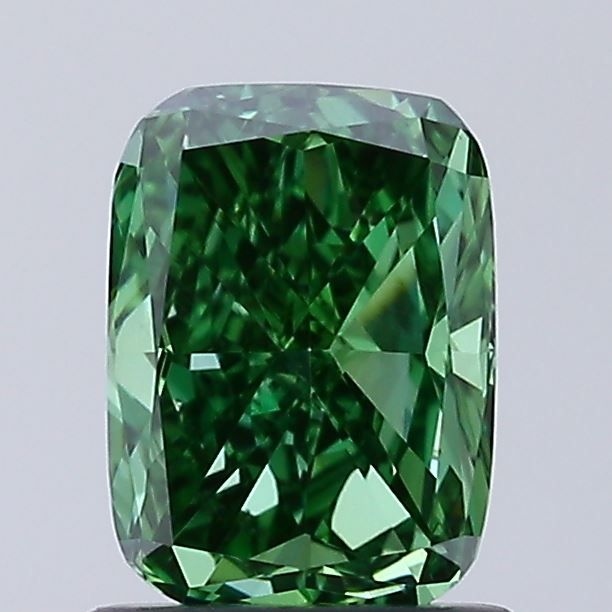 1.05 CT Fancy Vivid Green CUSHION MODIFIED