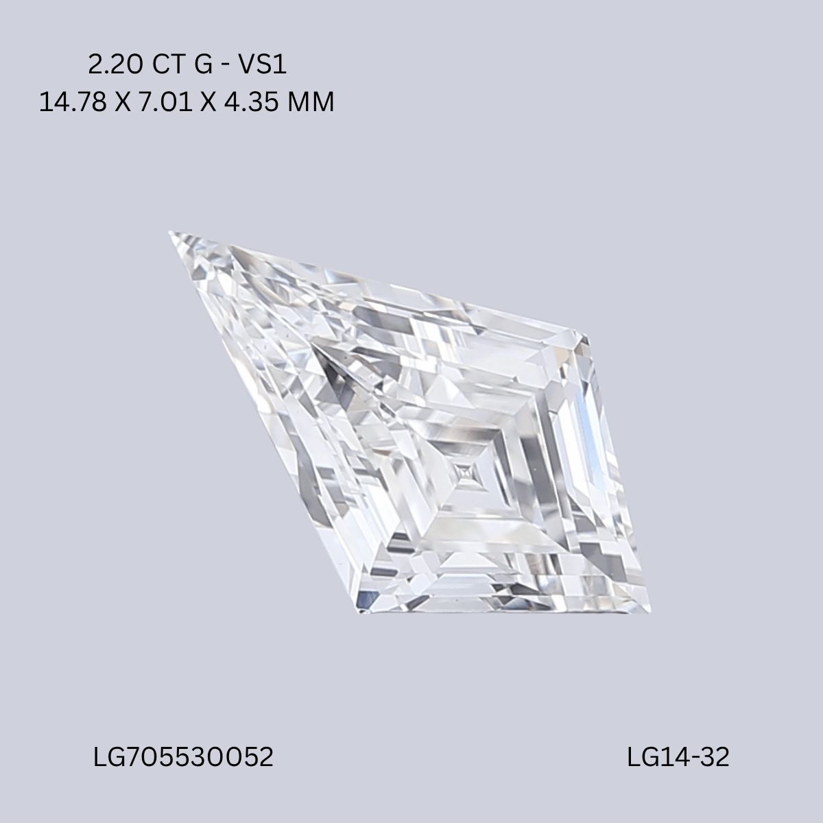 2.2 ct lab-grown Kite Diamond