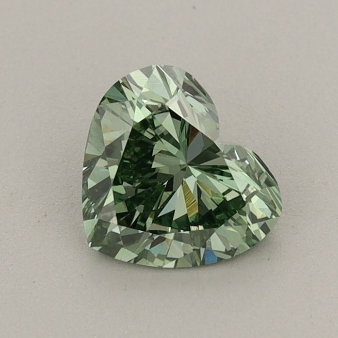 0.65 CT Fancy Vivid Green HEART