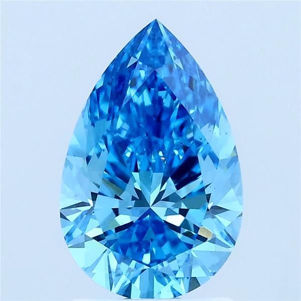 1.37 CT Fancy Vivid Blue PEAR