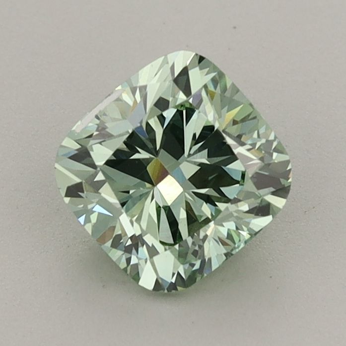 1.02 CT Fancy Vivid Green CUSHION MODIFIED