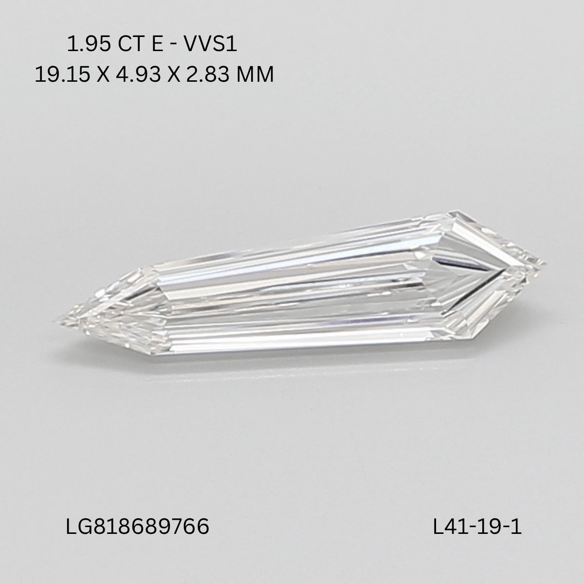 1.95 ct lab-grown Shield Diamond