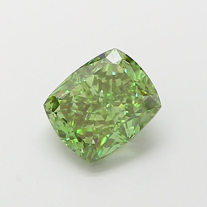1.54 CT Fancy Vivid Green CUSHION MODIFIED