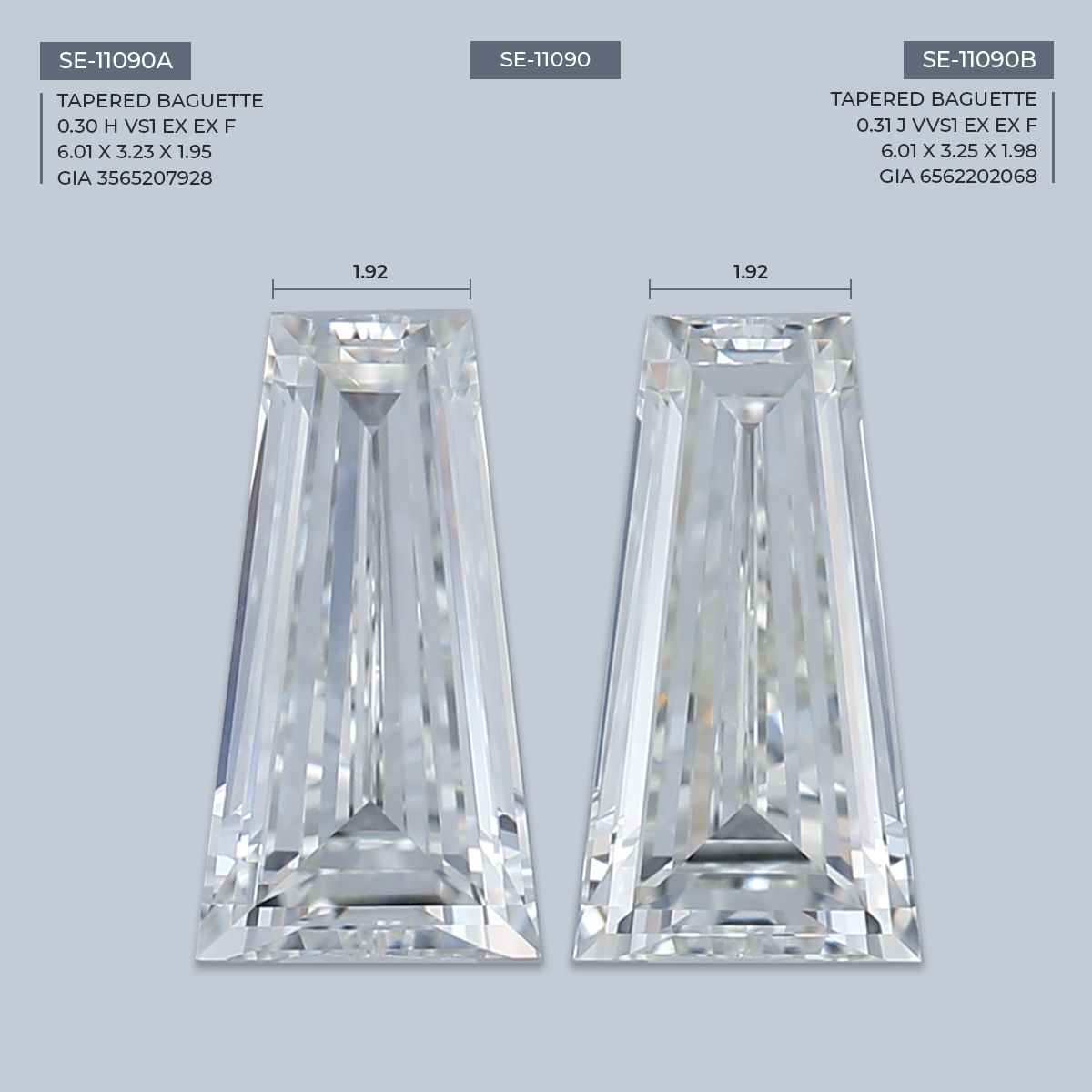 0.3 ct Tapered baguette Diamond