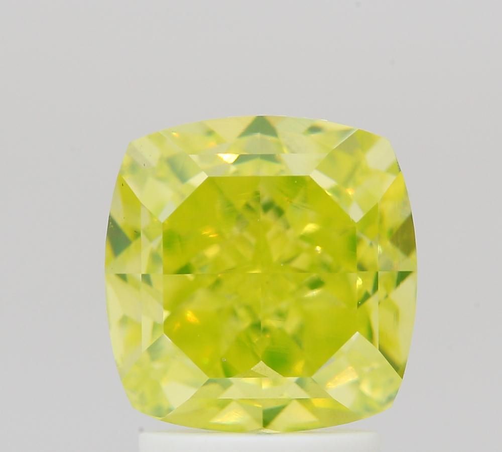 Diament 3.07 ct Fancy Vivid Greenish Yellow/VS2