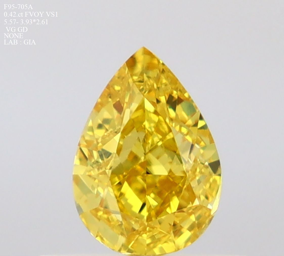 Diament 0.42 ct Fancy Vivid Orangey Yellow/VS1