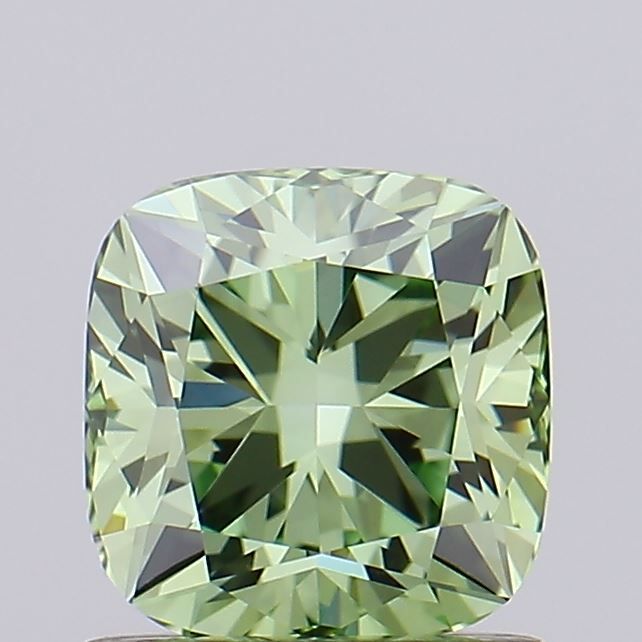 1.02 CT Fancy Vivid Green CUSHION MODIFIED