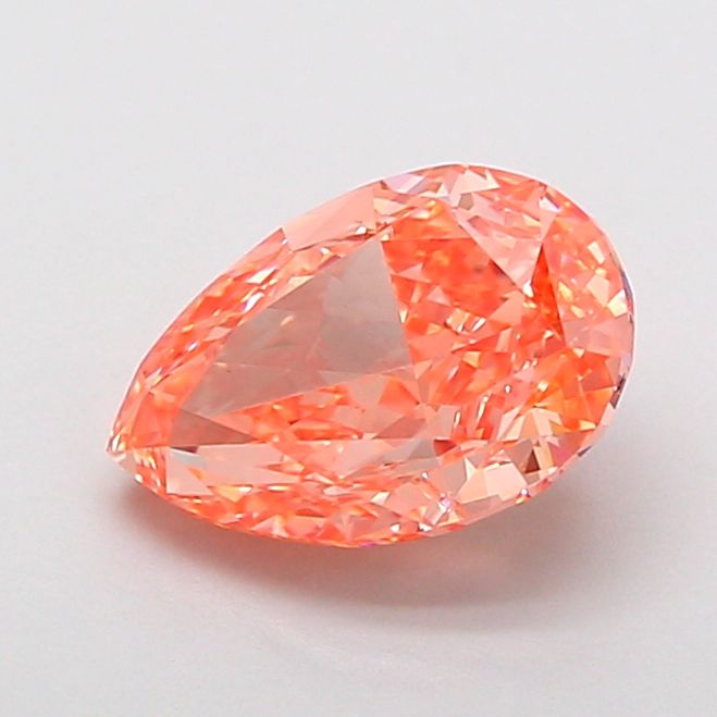 1.42 CT Fancy Vivid Pinkish Orange PEAR