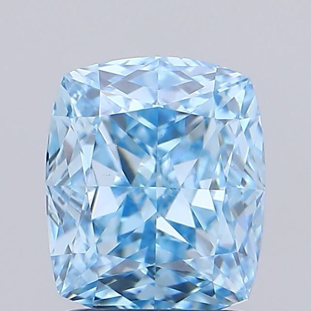 1.52 CT Fancy Vivid Blue CUSHION MODIFIED