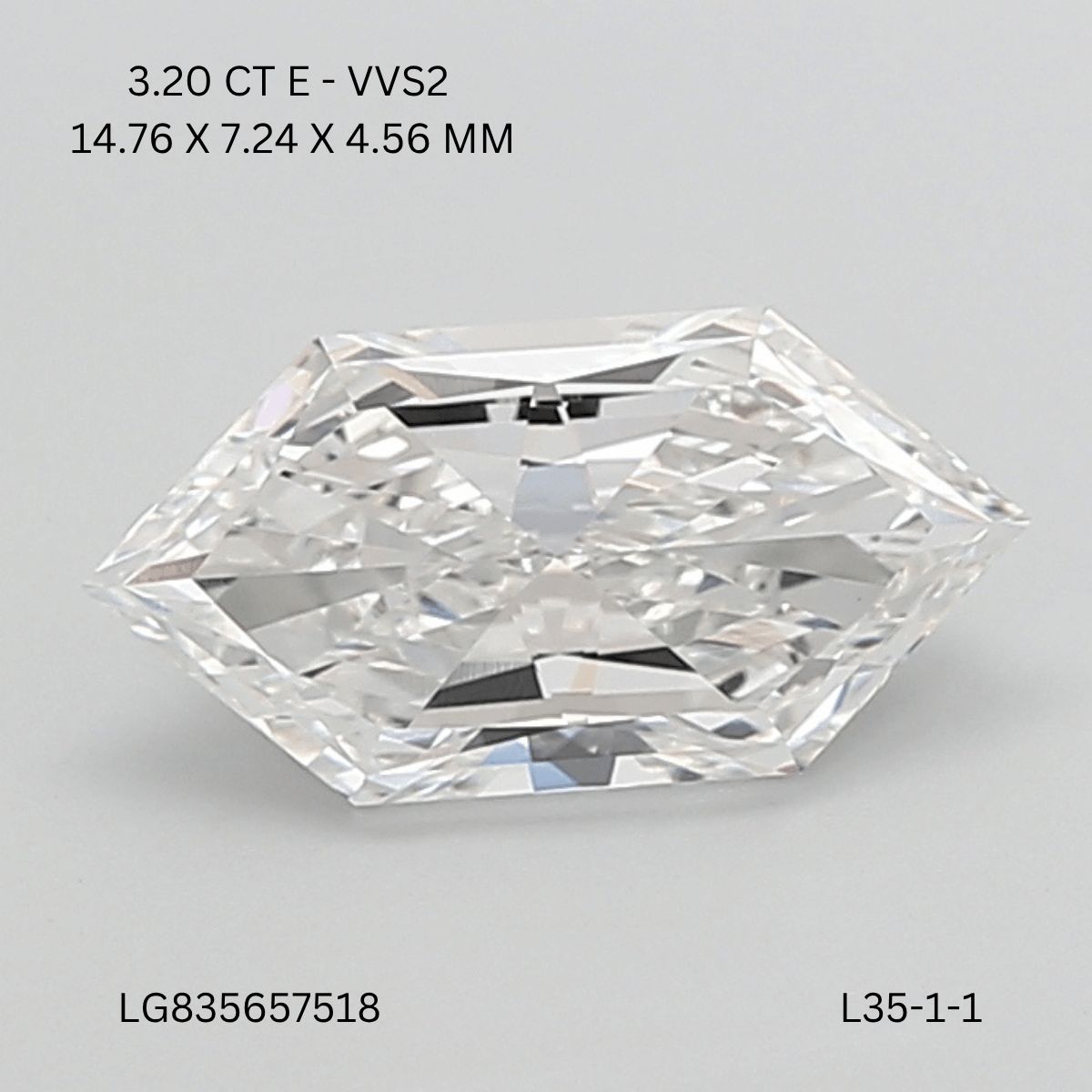 3.2 ct lab-grown Hexagonal Diamond