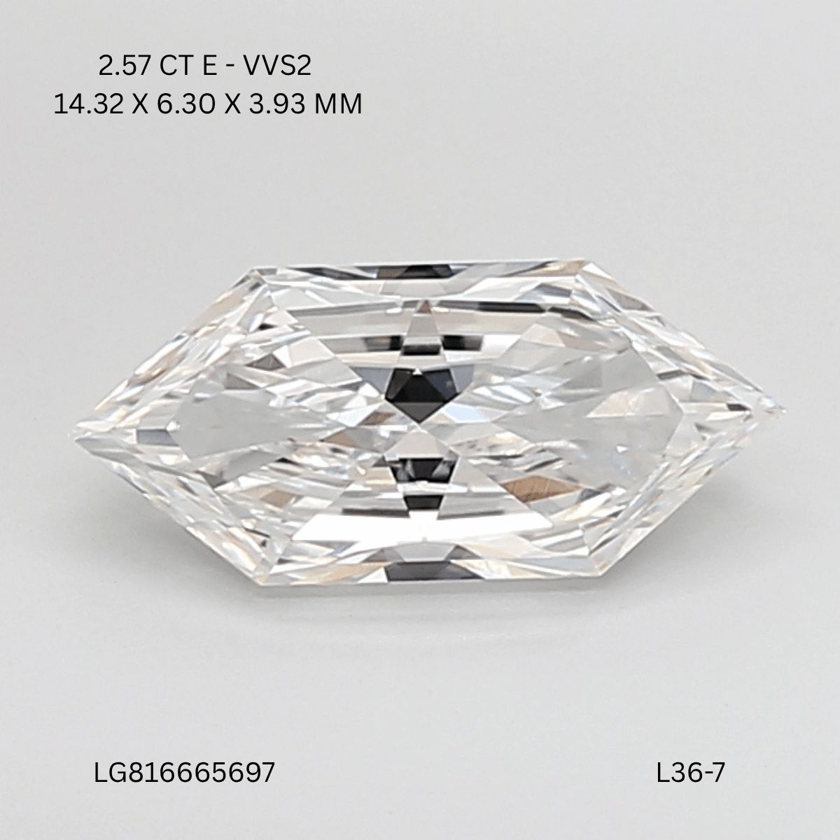 2.57 ct lab-grown Hexagonal Diamond