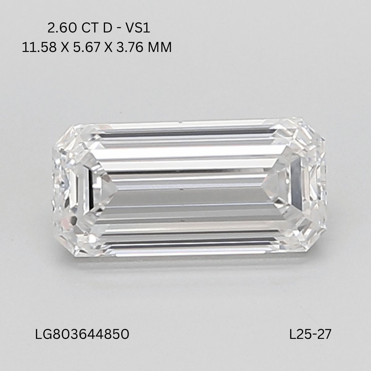 2.60 ct. emerald Lab Grown Diamond front image